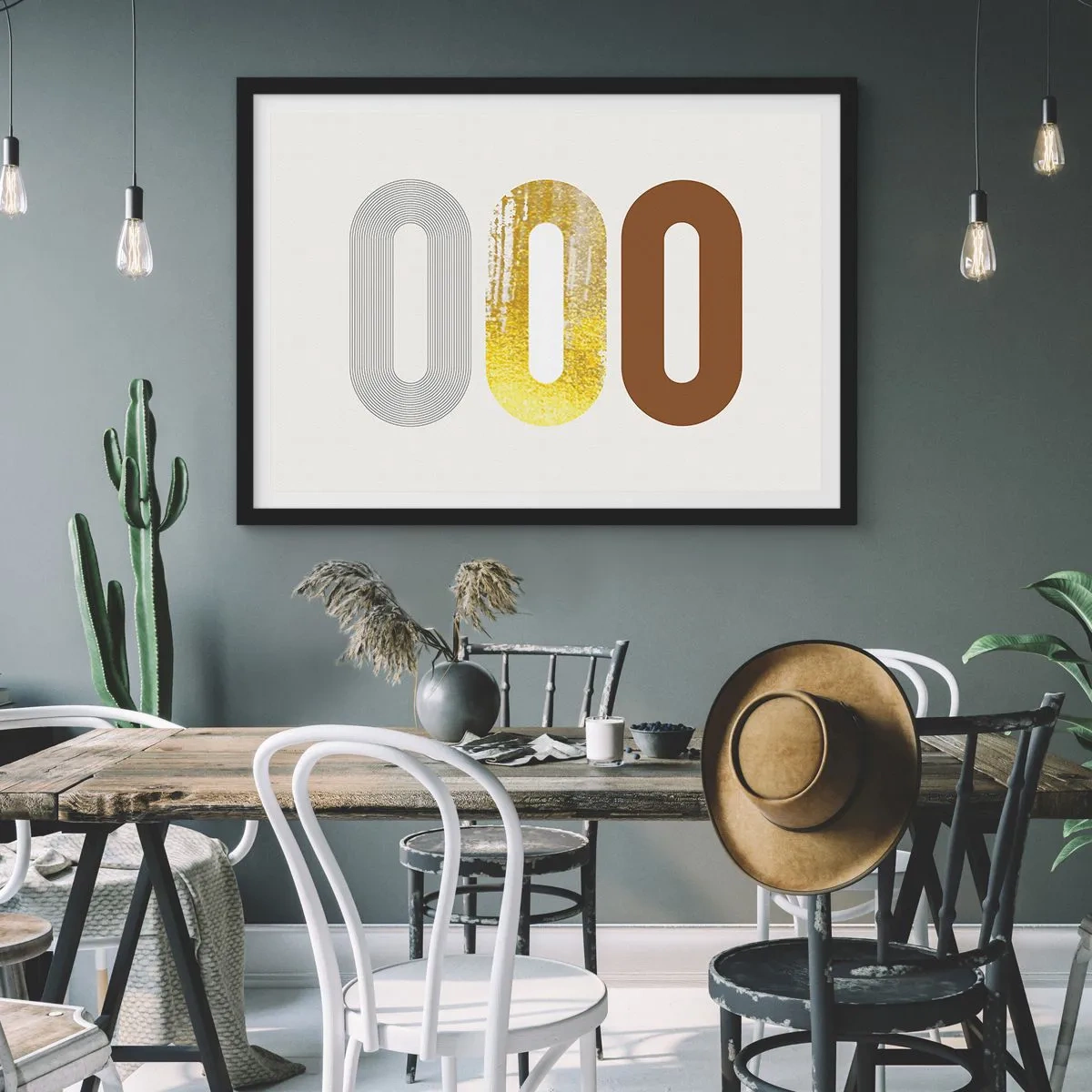 Plagát v čiernom ráme - Ooo! - 70x50 cm