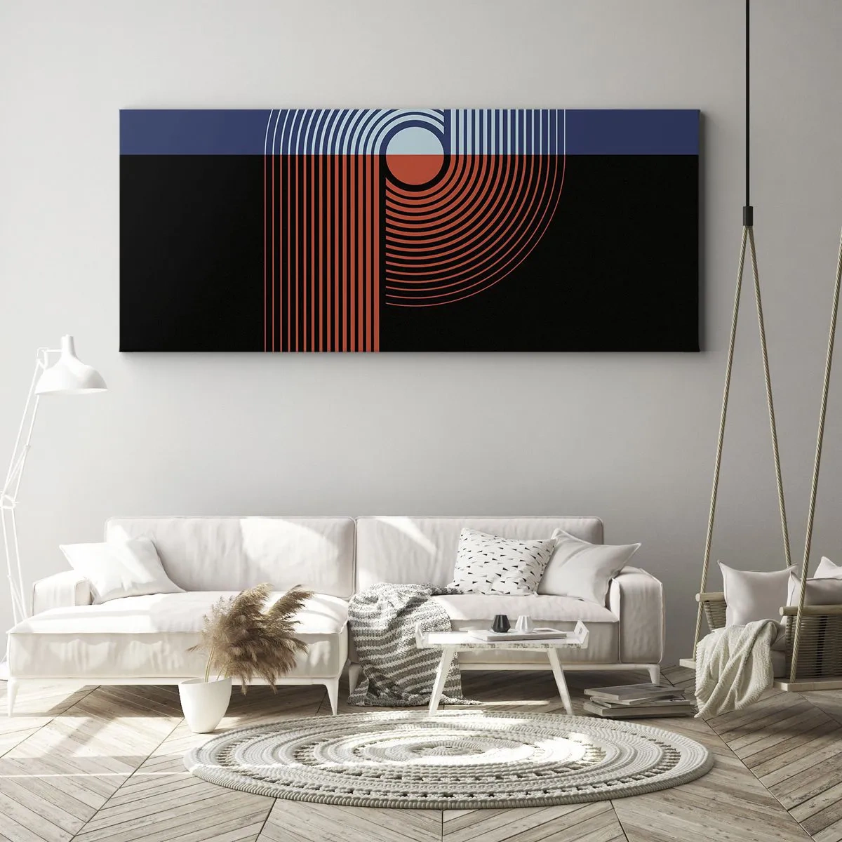 Obraz na plátne - V geometrickom objatí - 100x40 cm