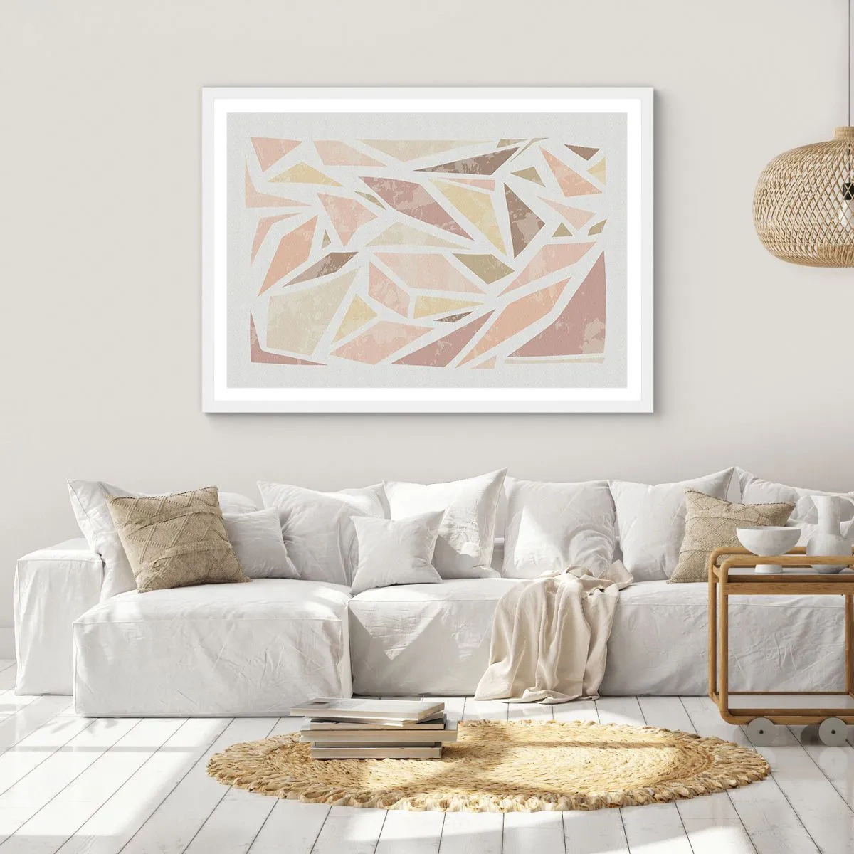 Plagát v bielom ráme - Kompozícia: vitráž - 70x50 cm