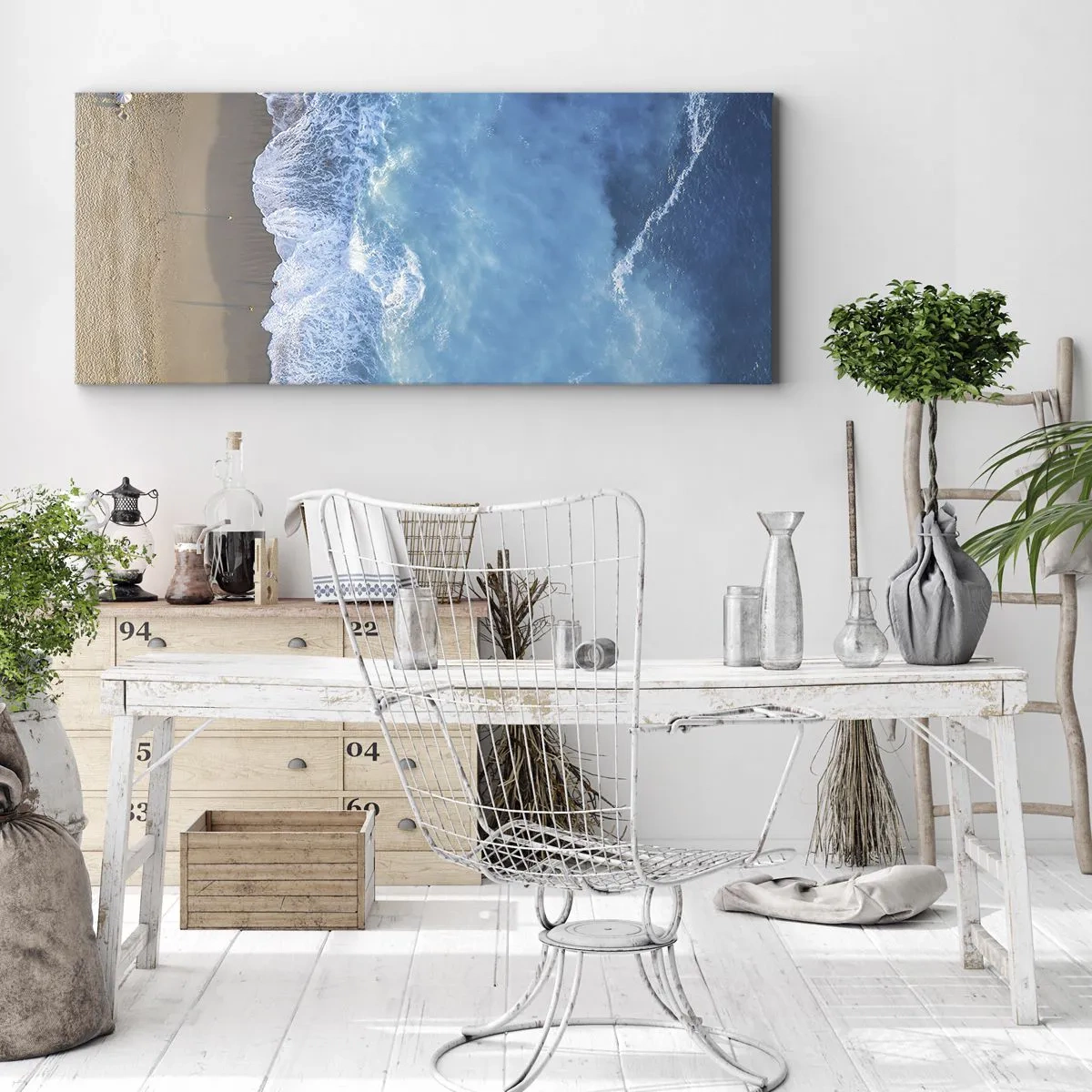 Obraz na plátne - Sila modrej - 140x50 cm
