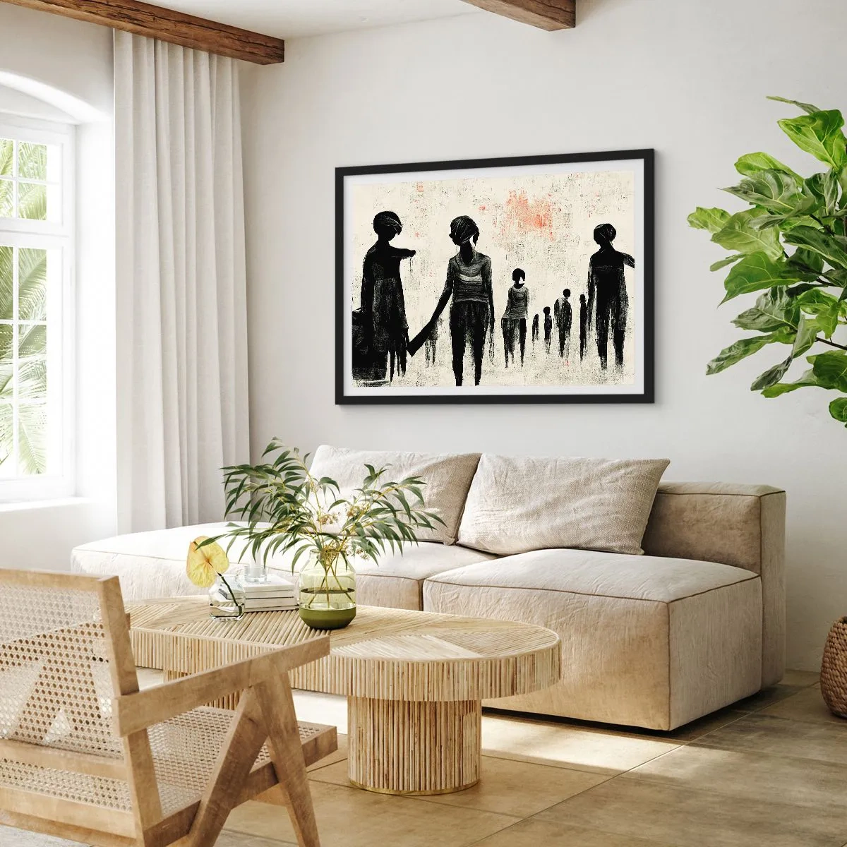 Plagát v čiernom ráme - Proti samote - 100x70 cm