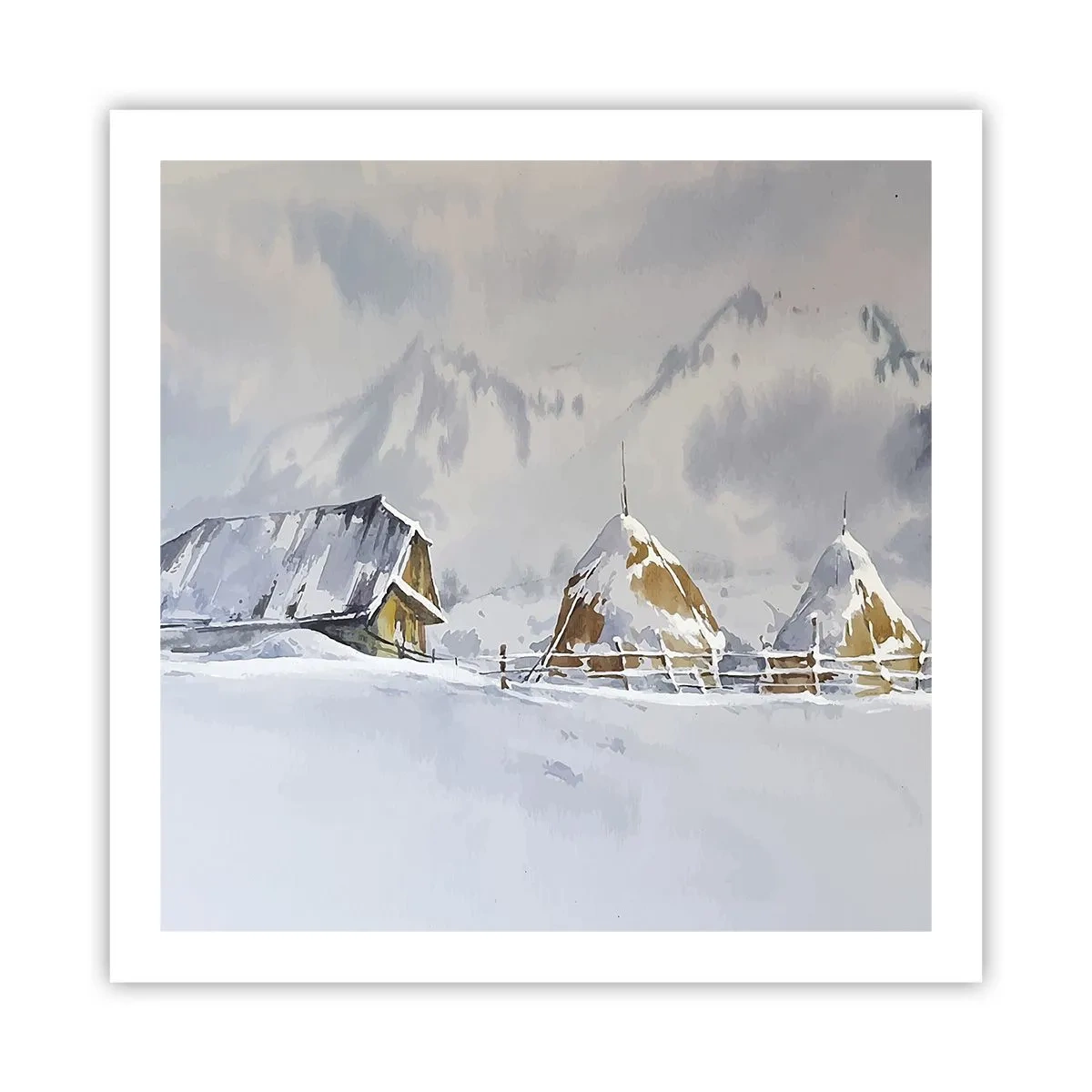 Plagát - V zasneženom údolí - 60x60 cm
