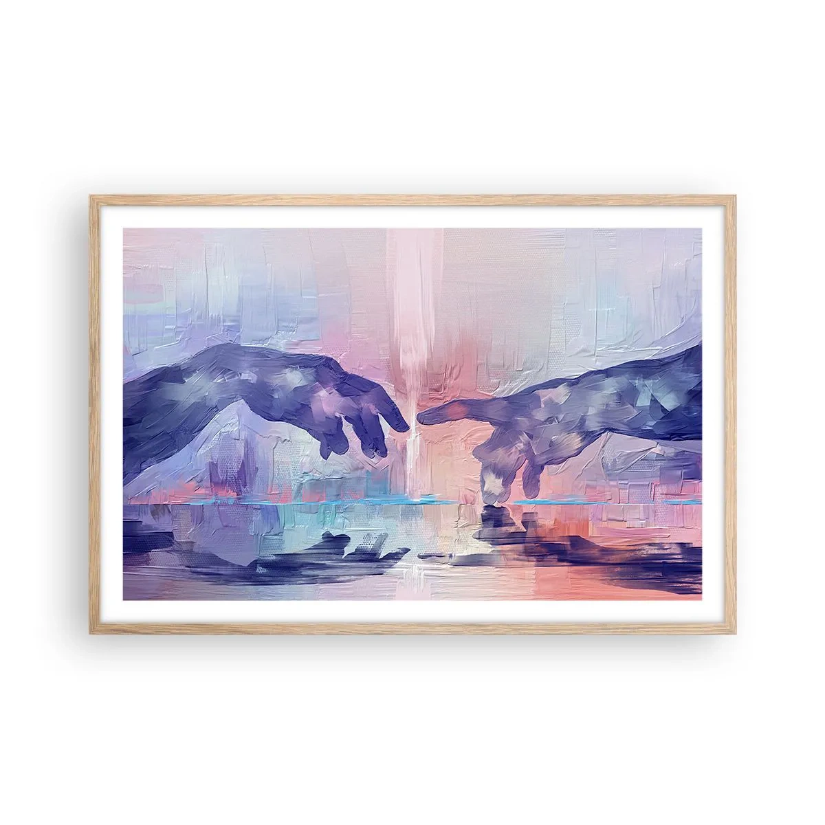 Plagát v ráme zo svetlého duba - Božská iskra života - 91x61 cm