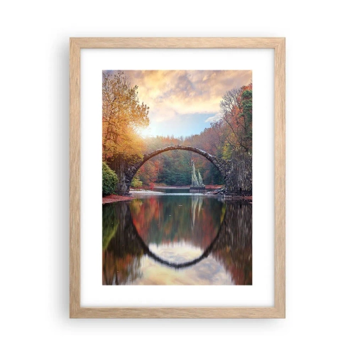 Plagát v ráme zo svetlého duba - Za zrkadlom - 30x40 cm