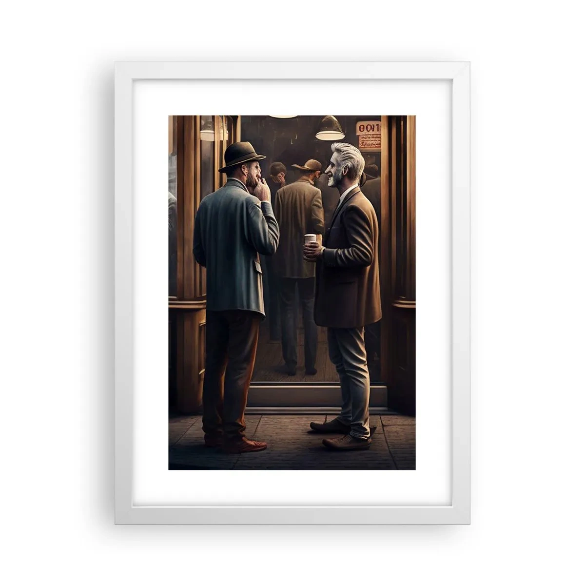 Plagát v bielom ráme - Dobrá chvíľa dňa - 30x40 cm