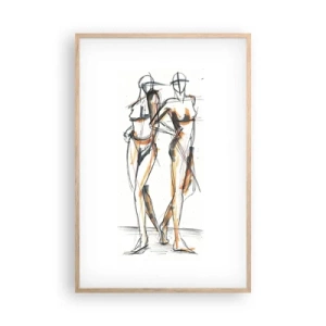 Plagát v ráme zo svetlého duba - Štúdia šarmu - 61x91 cm
