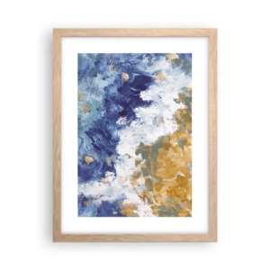 Plagát v ráme zo svetlého duba - Tanec živlov - 30x40 cm