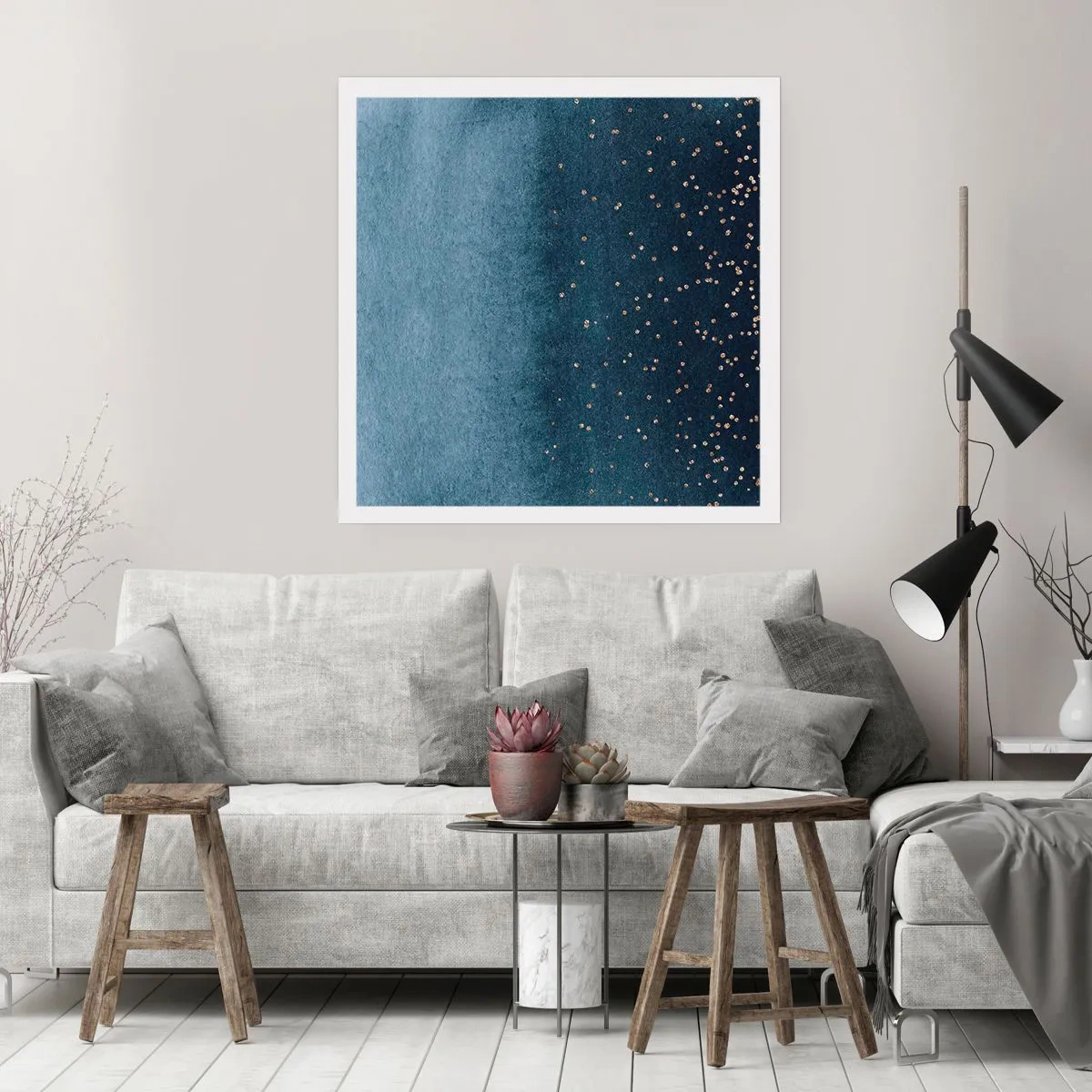 Plagát - Kompozícia – modrej fázy - 60x60 cm