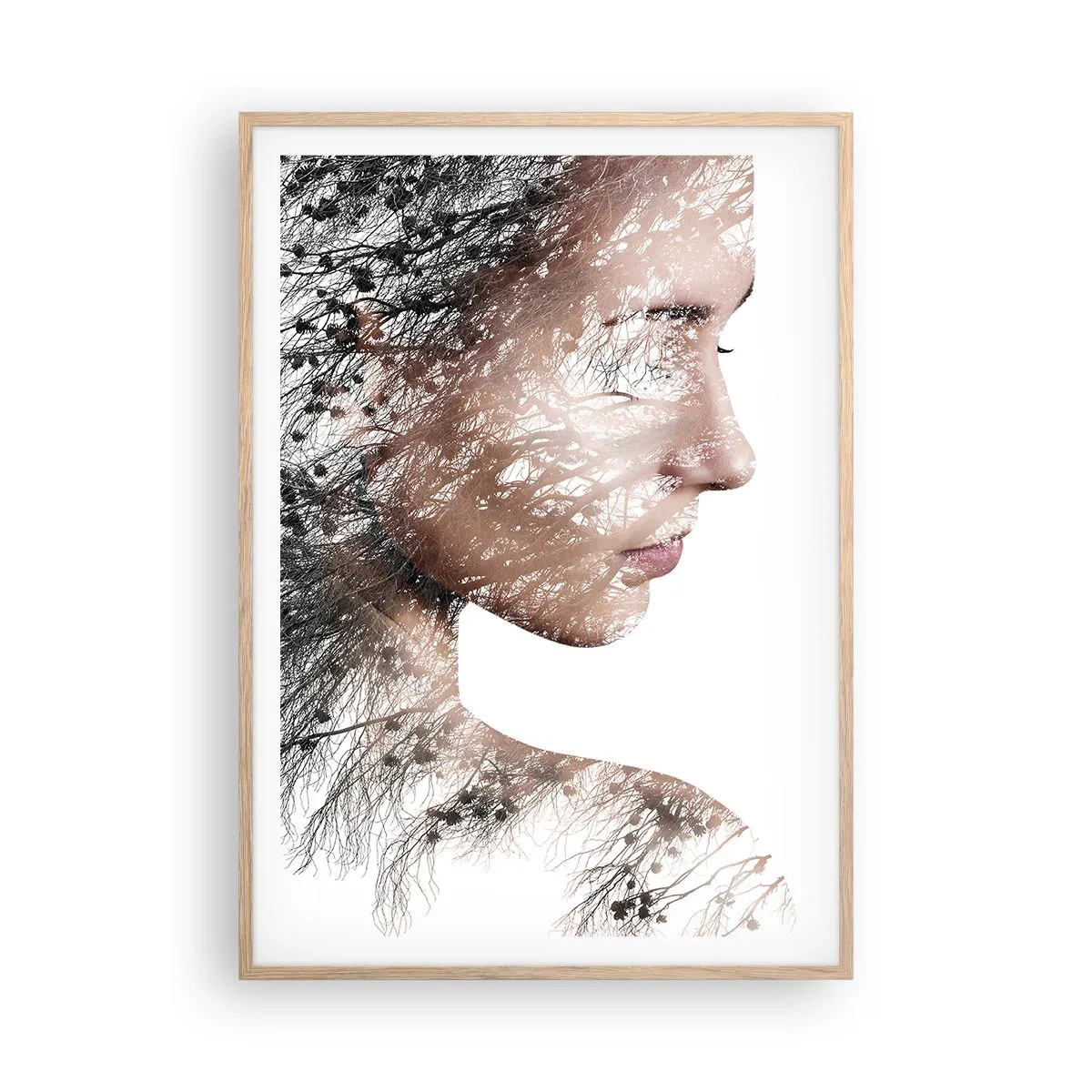 Plagát v ráme zo svetlého duba - Duch lesa - 70x100 cm