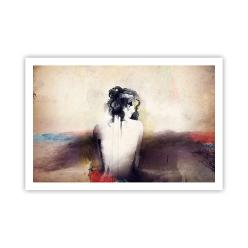 Plagát - Jemné línie, oválne tvary - 91x61 cm