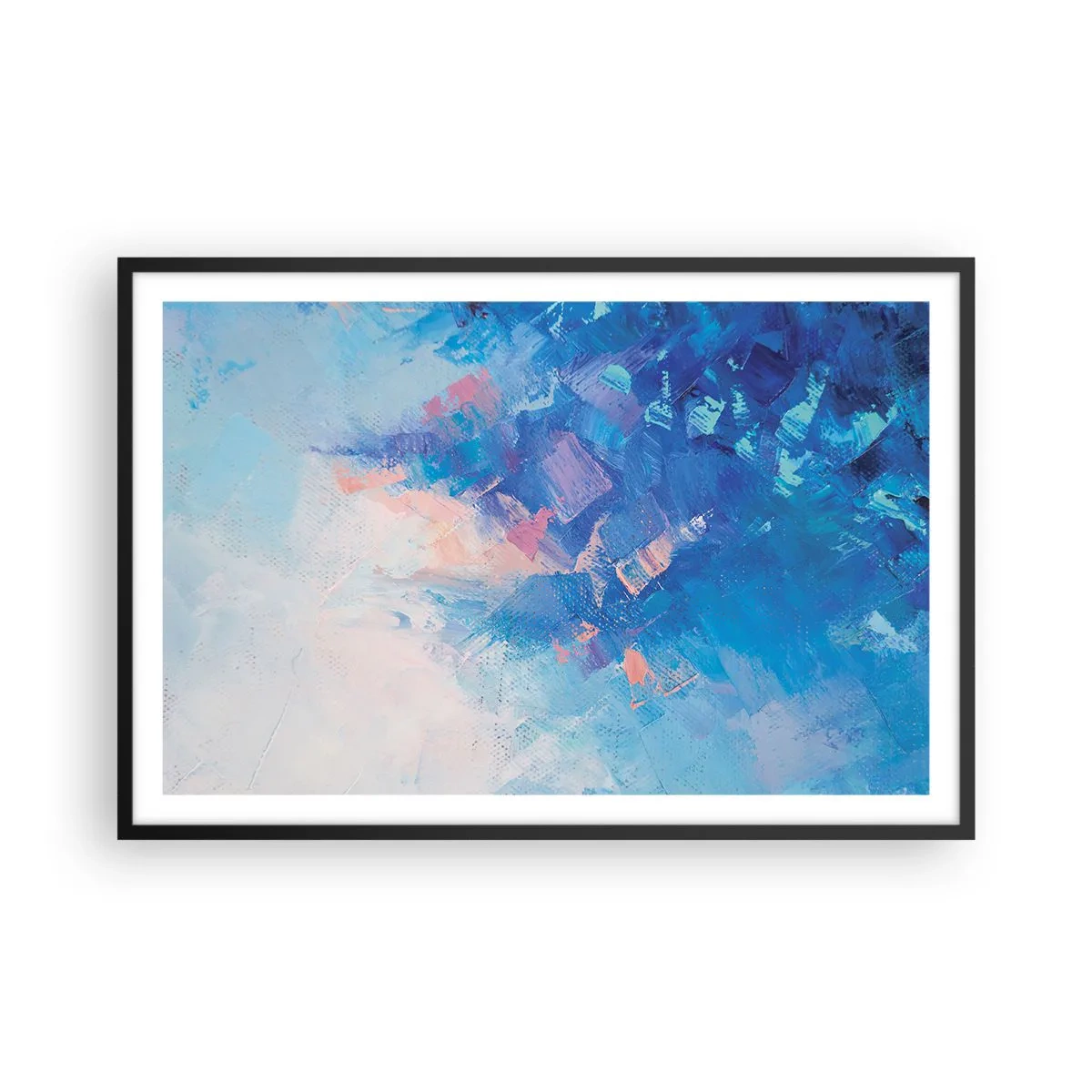 Plagát v čiernom ráme - Zimná abstrakcia - 91x61 cm