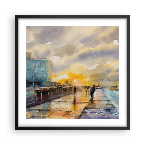Plagát v čiernom ráme - Život na pobreží - 50x50 cm