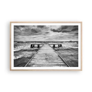 Plagát v ráme zo svetlého duba - Čakám na vietor, čo rozfúka… - 91x61 cm