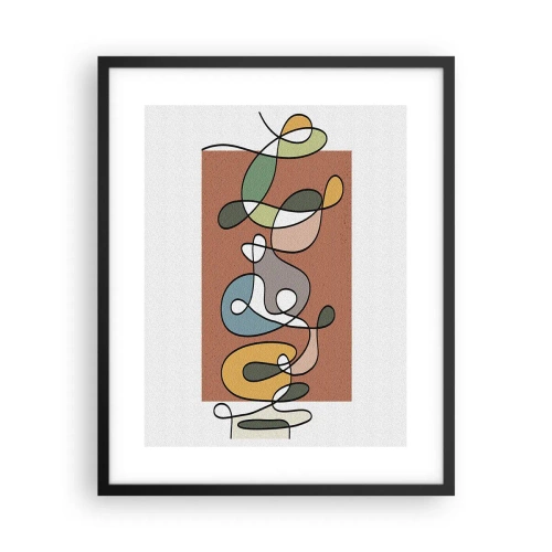 Plagát v čiernom ráme - Abstrakcia: farebné vyvádzanie - 40x50 cm