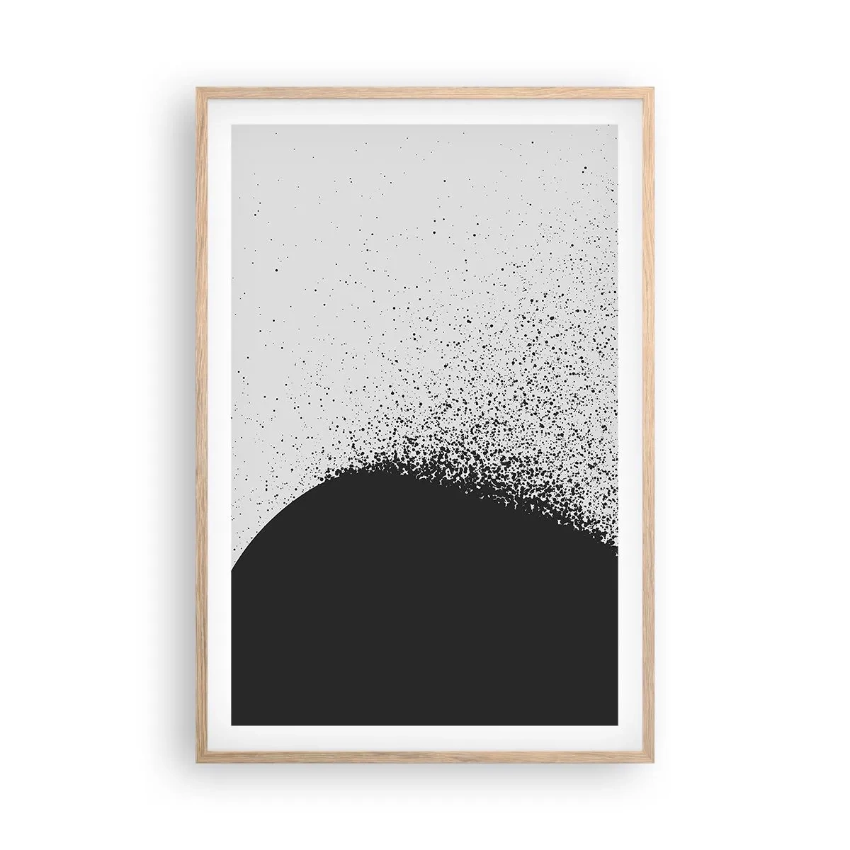 Plagát v ráme zo svetlého duba - Pohyb častíc - 61x91 cm