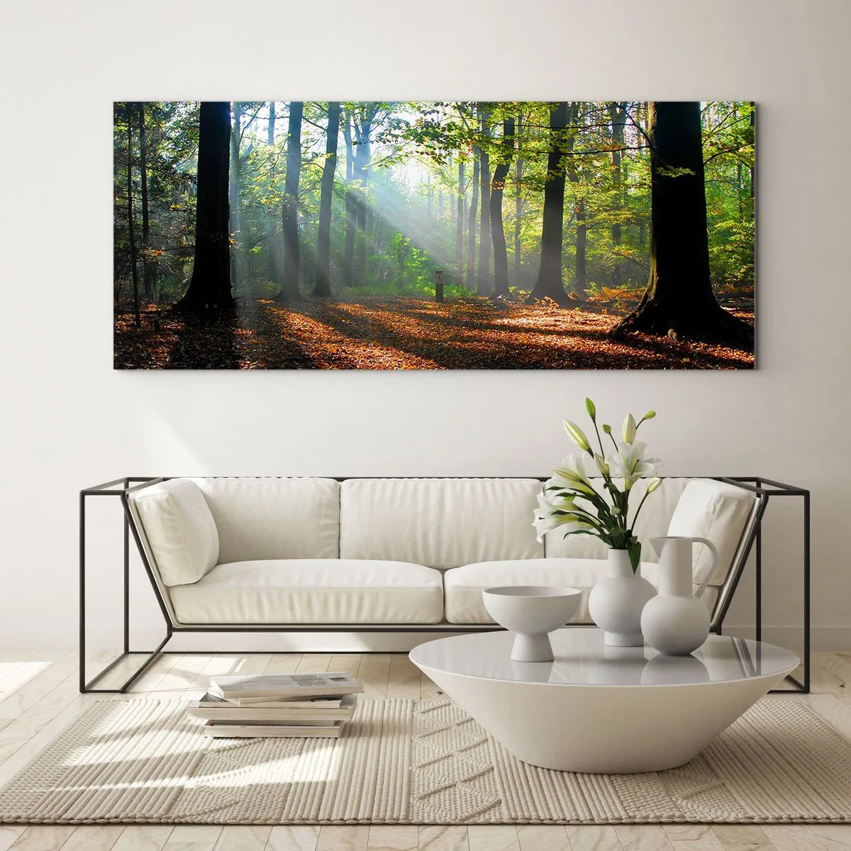 Obraz na skle - Svetlá a tiene - 90x30 cm