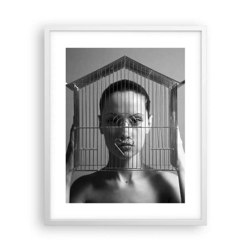 Plagát v bielom ráme - Tak trochu surrealistický portrét - 40x50 cm