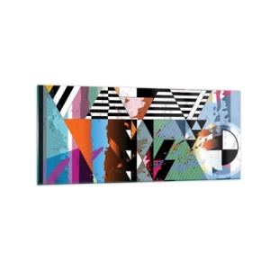 Obraz na skle - Geometricky a organicky - 120x50 cm