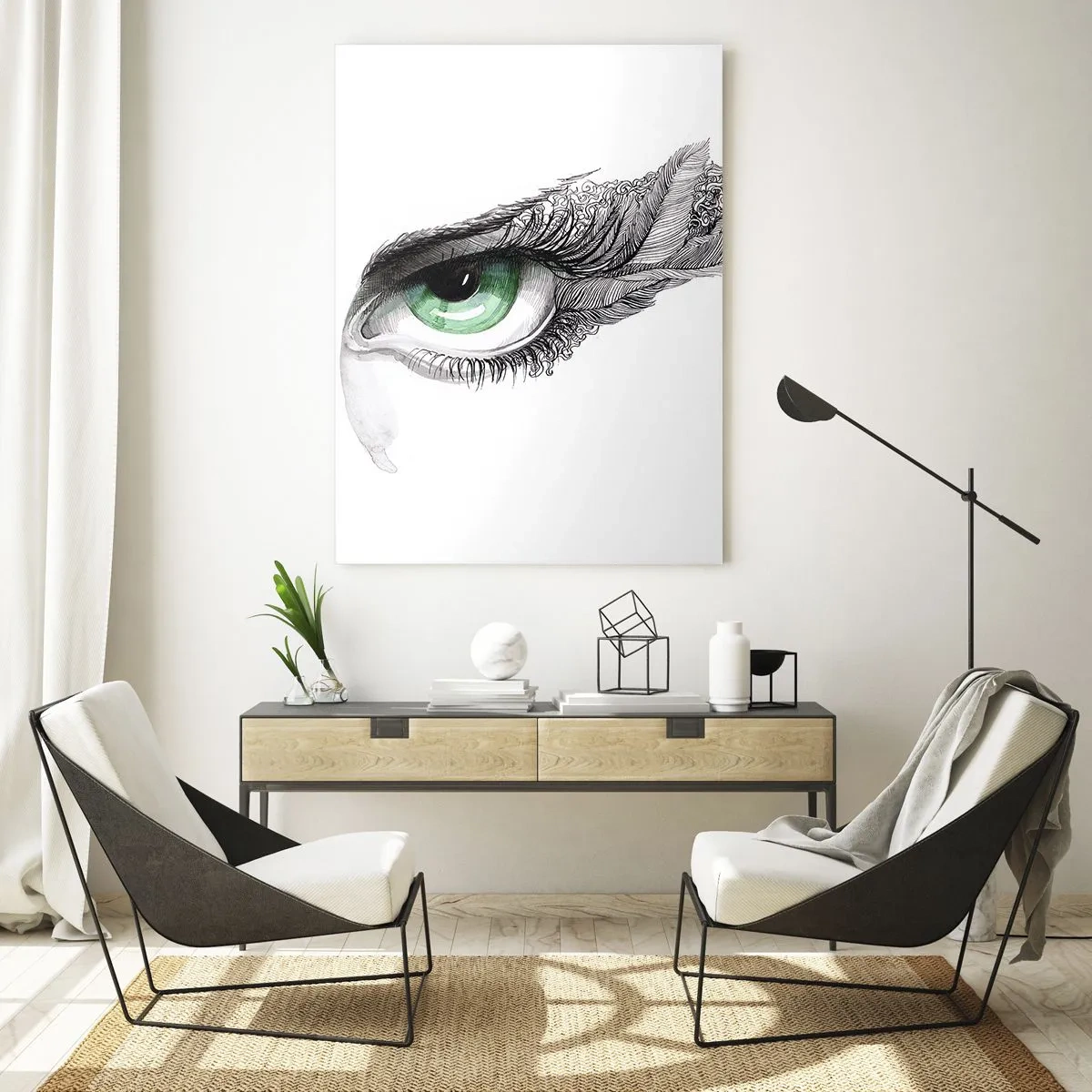 Obraz na skle - Krásna a pripravená zaútočiť - 50x70 cm