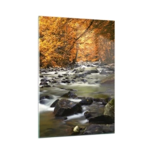 Obraz na skle - Potok v zlatom lese - 50x70 cm