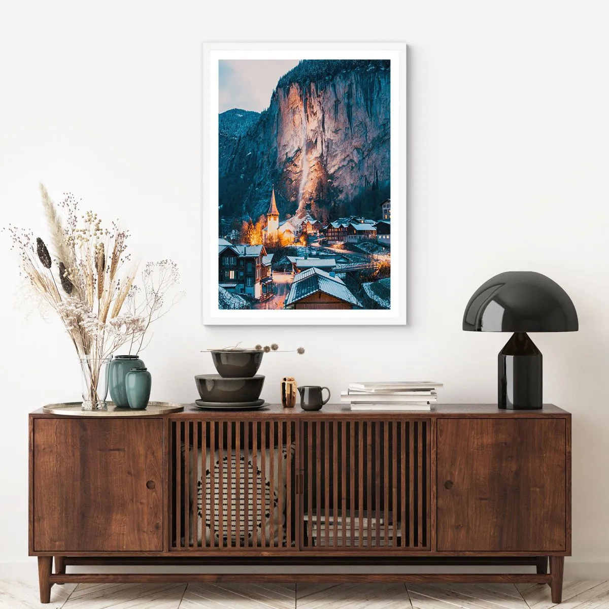 Plagát v bielom ráme - Svetlý duch zimy - 50x70 cm