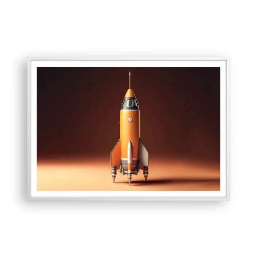 Plagát v bielom ráme - Začína to snom - 100x70 cm