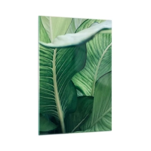 Obraz na skle - Intenzívne zelený život - 70x100 cm
