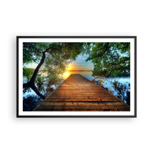 Plagát v čiernom ráme - Neponáhľaj sa, posaď sa - 91x61 cm