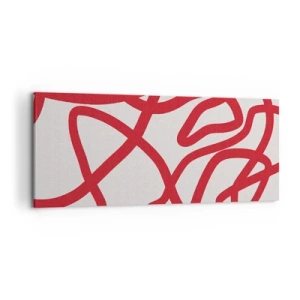 Obraz na plátne - Červené na bielom - 120x50 cm