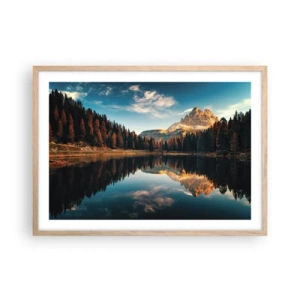 Plagát v ráme zo svetlého duba - Dvojitá krajina - 70x50 cm