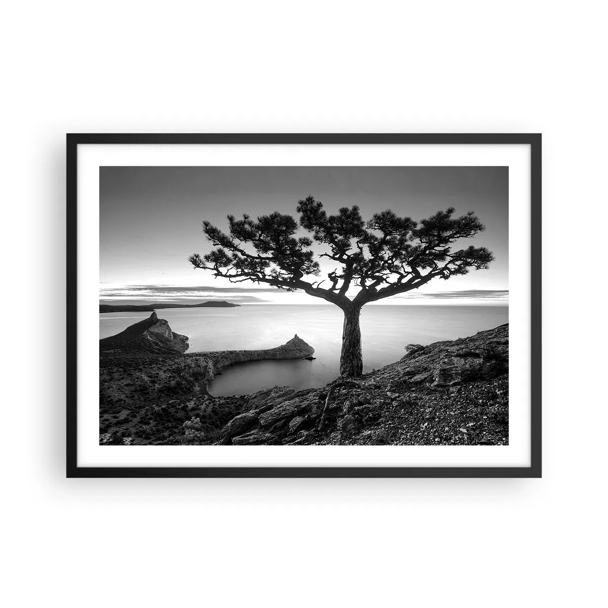 Plagát v čiernom ráme - Pokoj až k horizontu - 70x50 cm