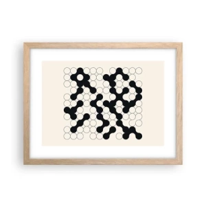 Plagát v ráme zo svetlého duba - Čínska hra – variácia - 40x30 cm