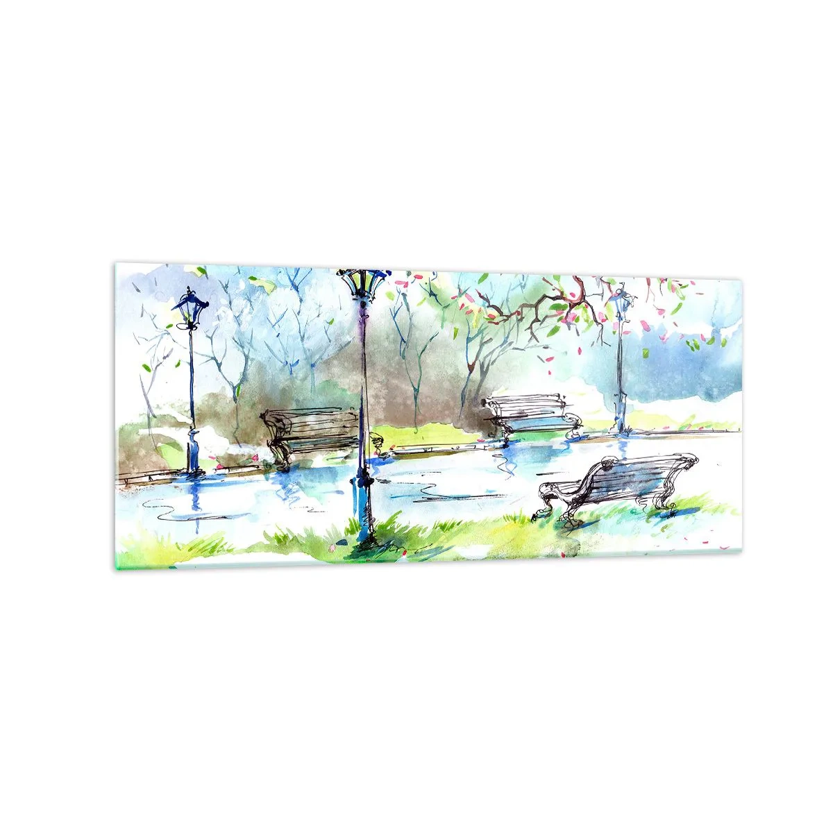 Obraz na skle - Kúzlo parkového ticha - 120x50 cm