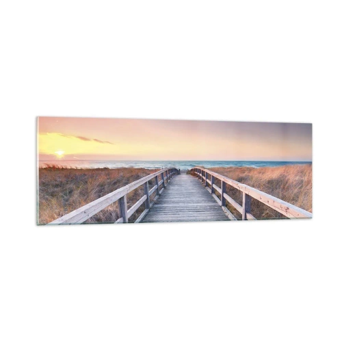 Obraz na skle - Baltská večerná polárna žiara - 90x30 cm