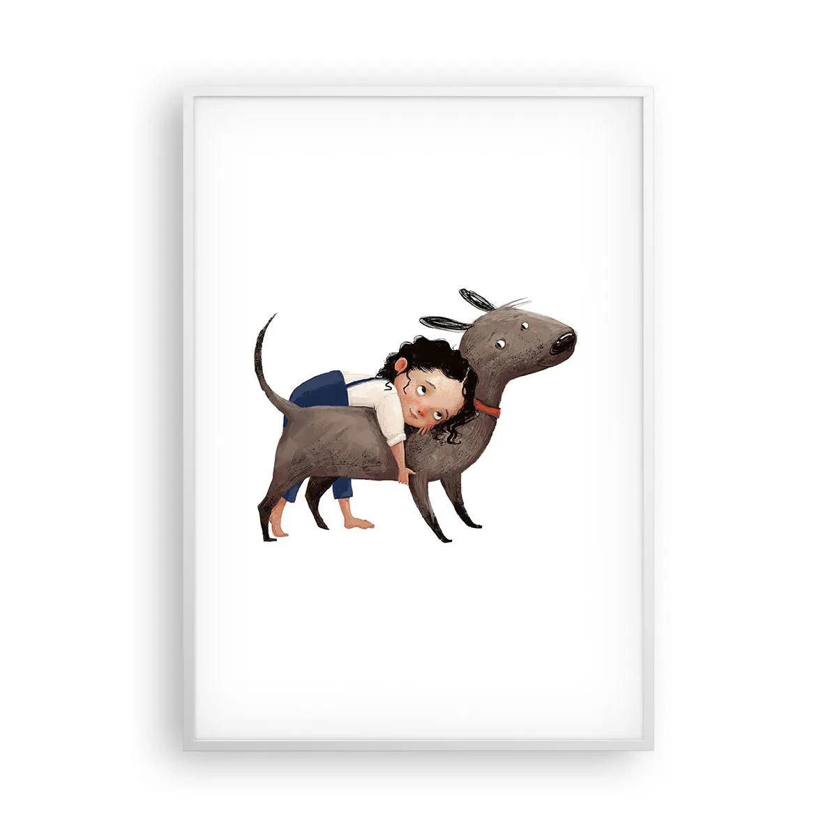 Plagát v bielom ráme - Najlepší priatelia - 70x100 cm