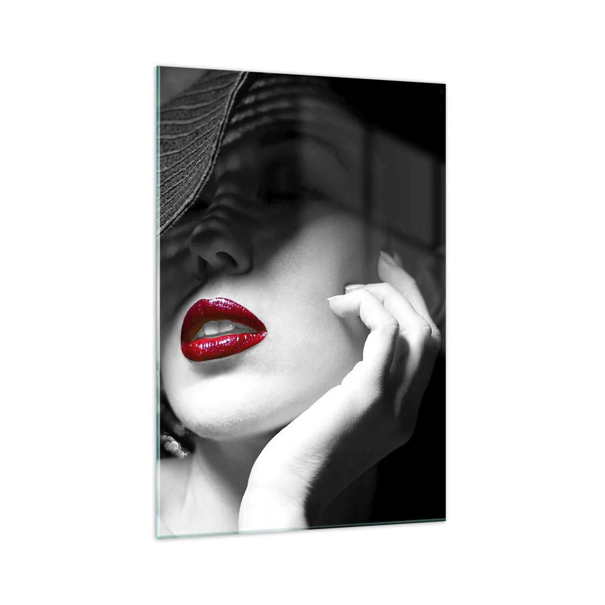 Obraz na skle - Štúdia v šarlátovej - 70x100 cm