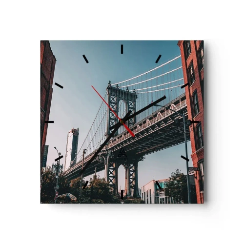 Nástenné hodiny - Nad vlnami mesta - 40x40 cm