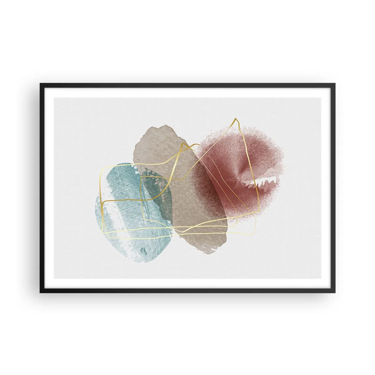 Plagát v čiernom ráme - Korálky priestoru - 100x70 cm