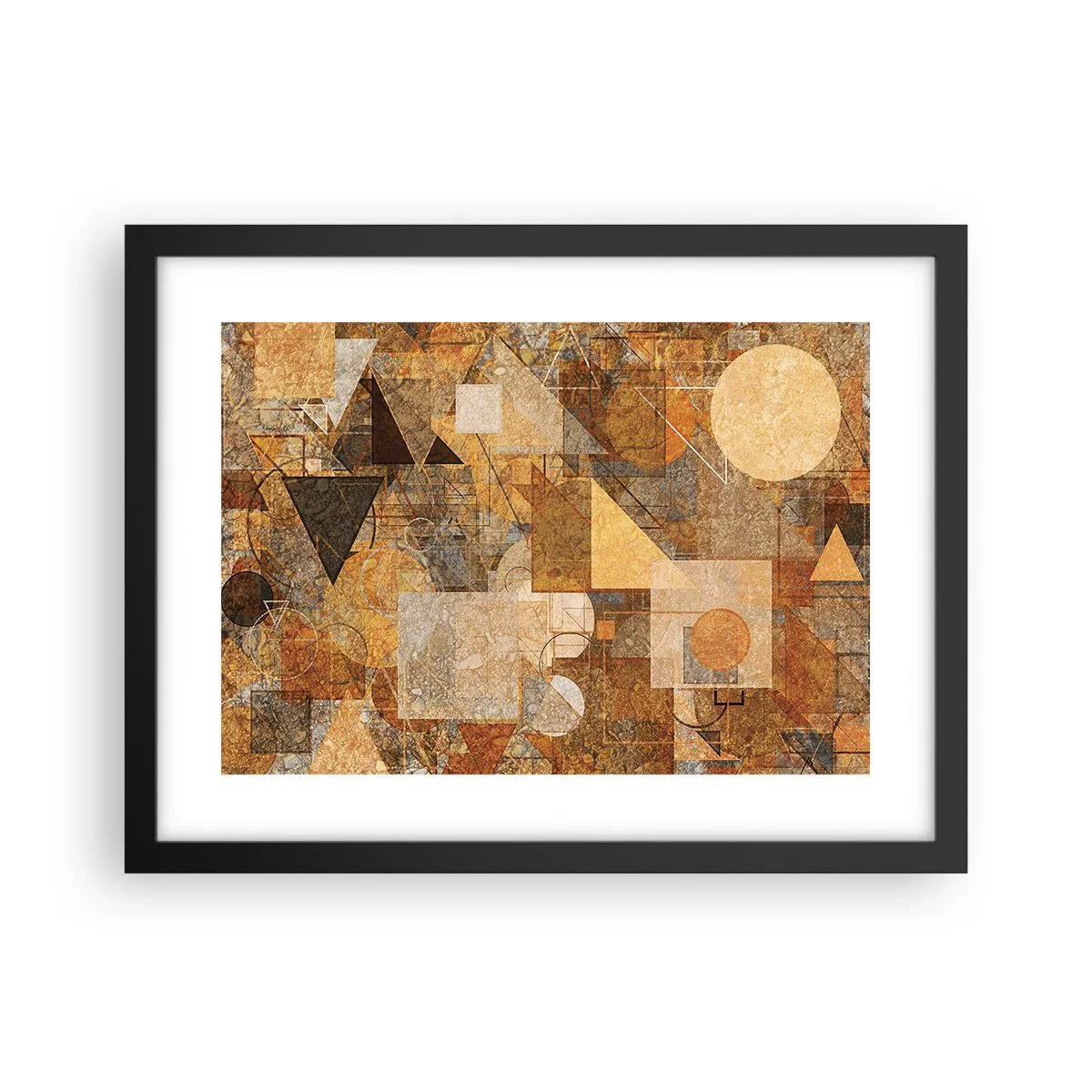 Plagát v čiernom ráme - Kubistické bronzové štúdium - 40x30 cm