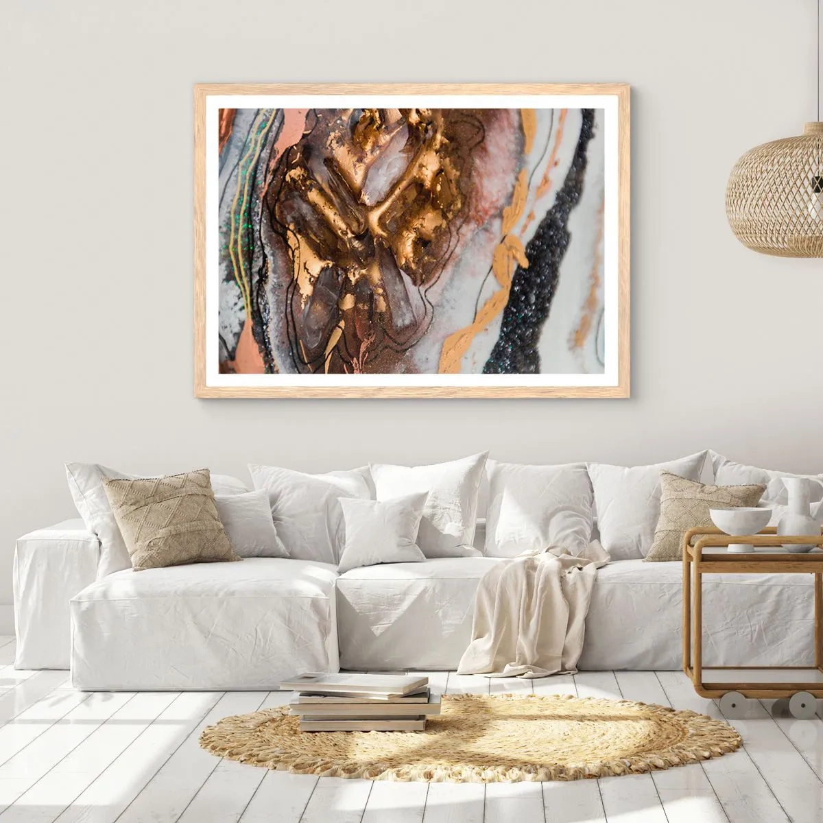 Plagát v ráme zo svetlého duba - Prvok krajiny - 91x61 cm