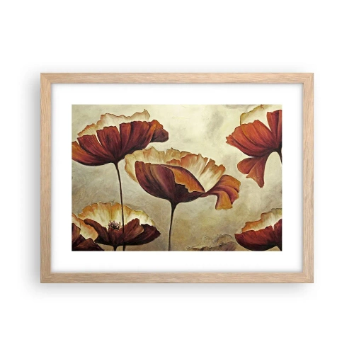 Plagát v ráme zo svetlého duba - Lán lúky - 40x30 cm