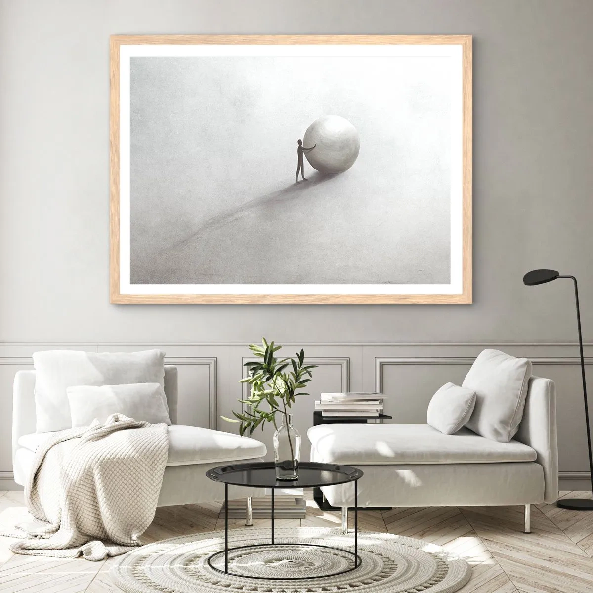 Plagát v ráme zo svetlého duba - Hra života - 91x61 cm