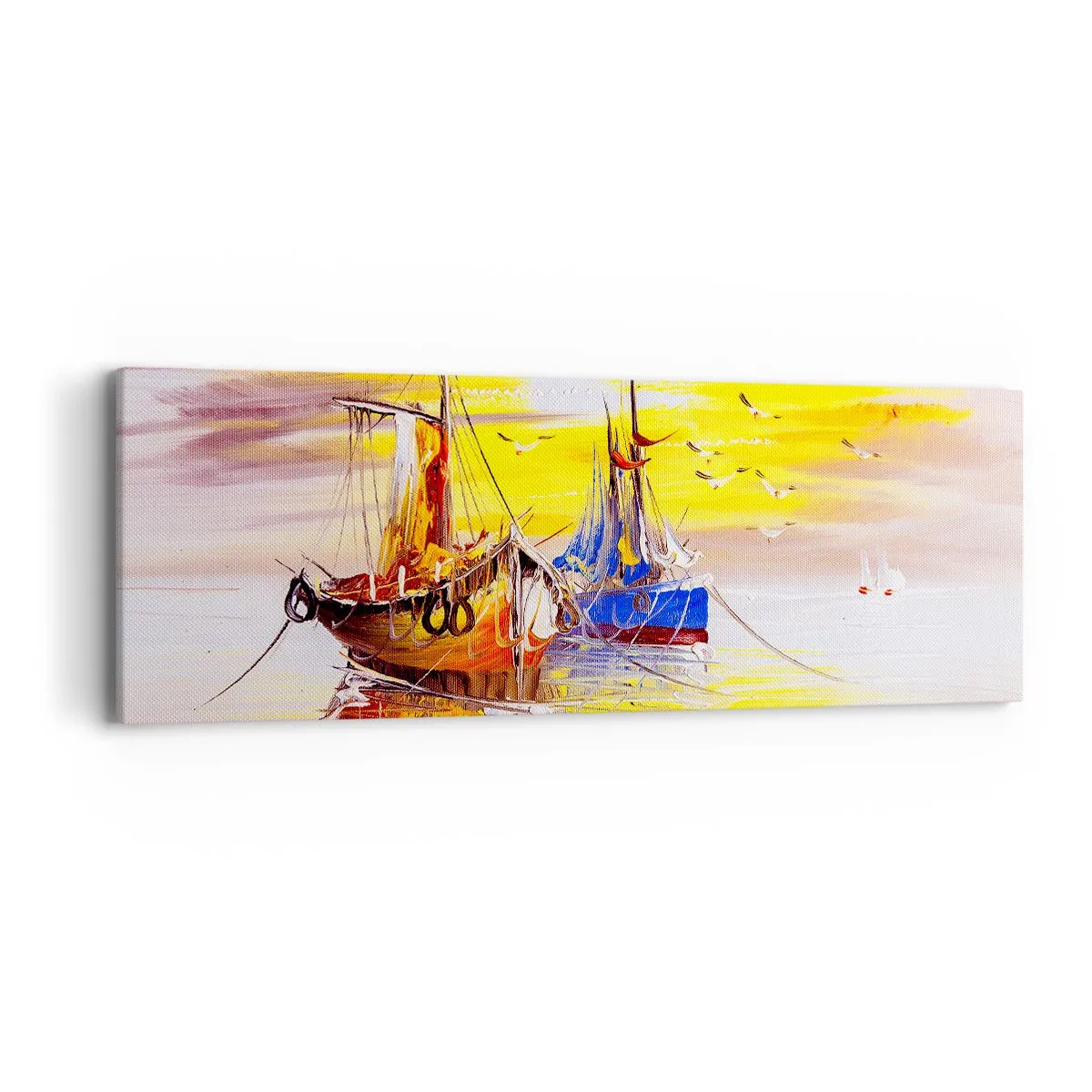 Obraz na plátne - Zaslúžený odpočinok v prístave - 90x30 cm