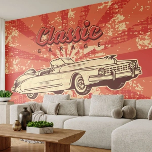 Fototapeta Premium Canvas - V rádiu je Elvis - Auto, Kabriolet, Cestuje - 250x175 cm