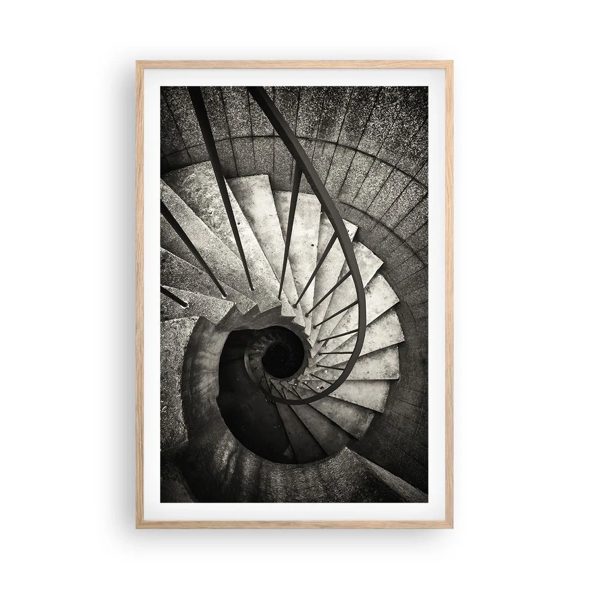 Plagát v ráme zo svetlého duba - Hore po schodoch, dole po schodoch - 61x91 cm