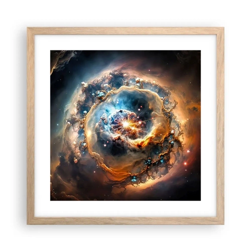 Plagát v ráme zo svetlého duba - Začiatok - 40x40 cm