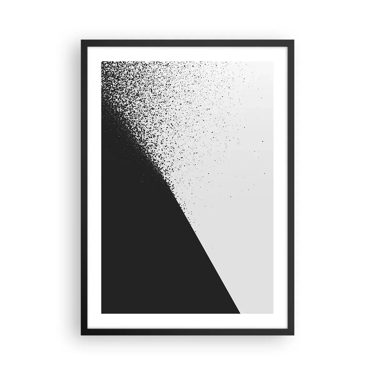 Plagát v čiernom ráme - Abstraktný vzor v čiernej a bielej farbe - 50x70cm - Rýchlejšie a rýchlejšie, viac a viac - Moderná nástenná dekorácia do obývacej izby a spálne ARTTOR