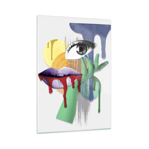 Obraz na skle - Zdeformovaný portrét - 50x70 cm