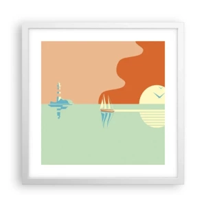 Plagát v bielom ráme - Dokonalá morská krajina - 40x40 cm