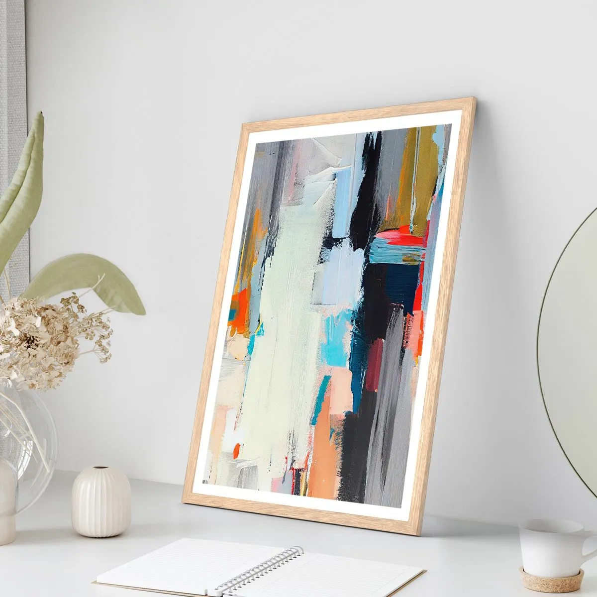 Plagát v ráme zo svetlého duba - Nejaký spôsob? - 40x50 cm